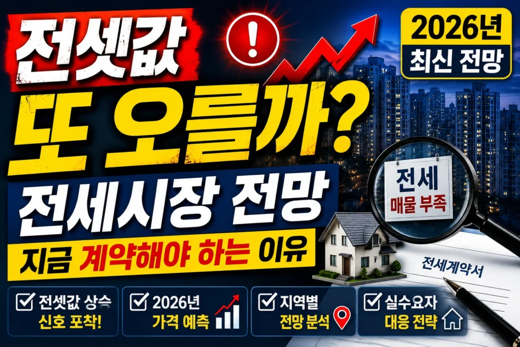 전셋값 또 오를까? 전세시장 전망, 지금 계약해야 하는 이유