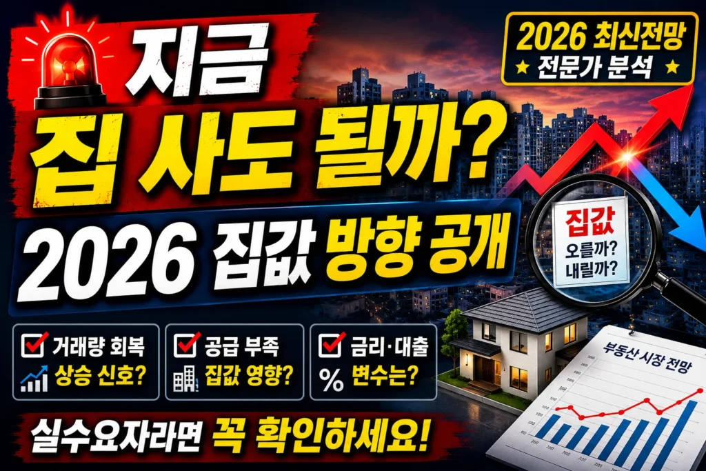지금 집 사도 될까, 2026 집값 방향 공개