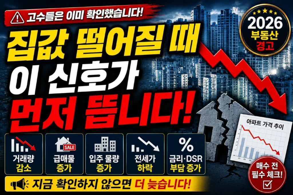 집값 떨어질 때 이 신호가 먼저 뜹니다. 고수들은 이미 확인했습니다