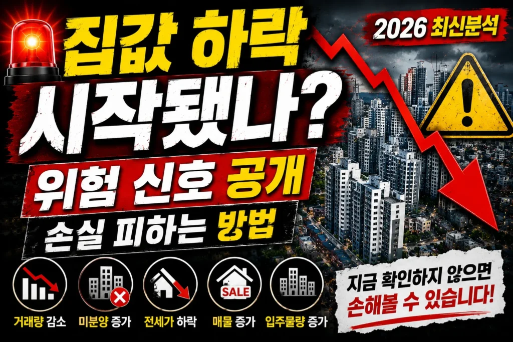 집값 하릭 시작됐나, 위험 신호 공개 손실 피하는 방법