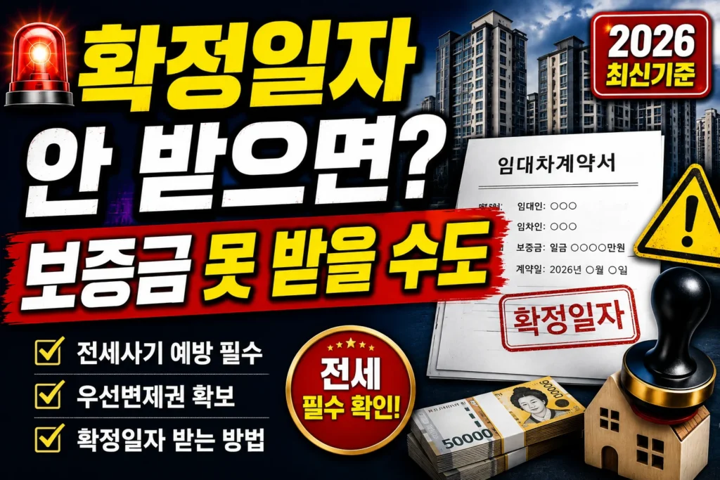 확정일자 안 받으면 보증금 못 받을 수도, 전세 필수 확인