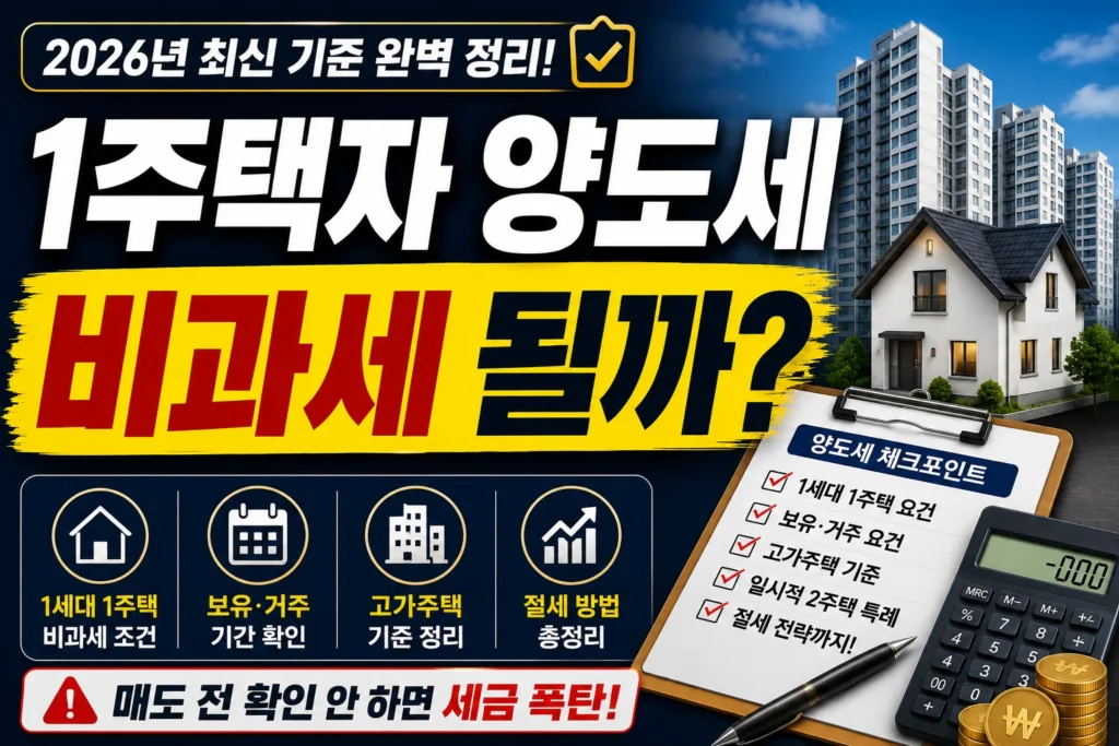 1주택자 양도세 비과세 될까?