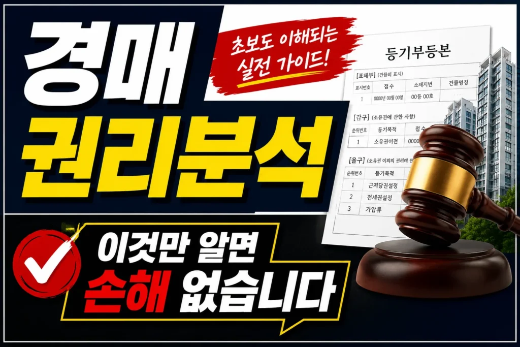 경매 권리분석 이것만 알면 손해 없습니다