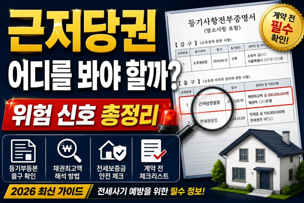 근저당권 어디를 봐야 할까? 위험 신호 총정리