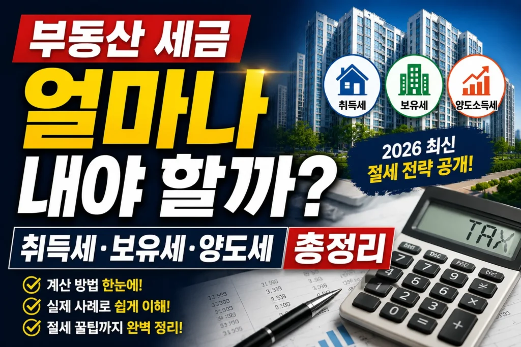 부동산 세금 얼마나 내야 할까? 취득세·보유세·양도소득세 총정리