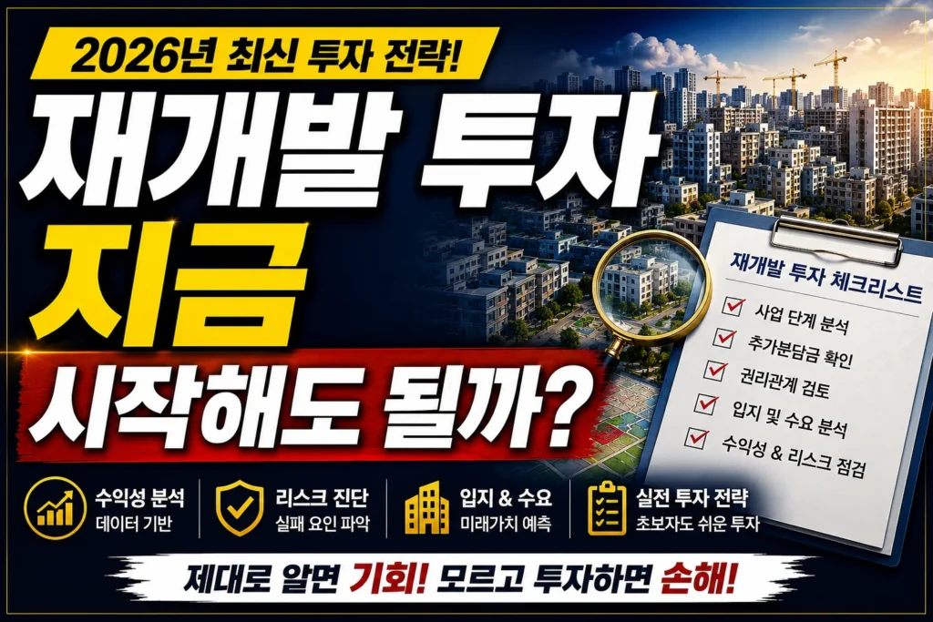 재개발 투자, 지금 시작해도 될까?
