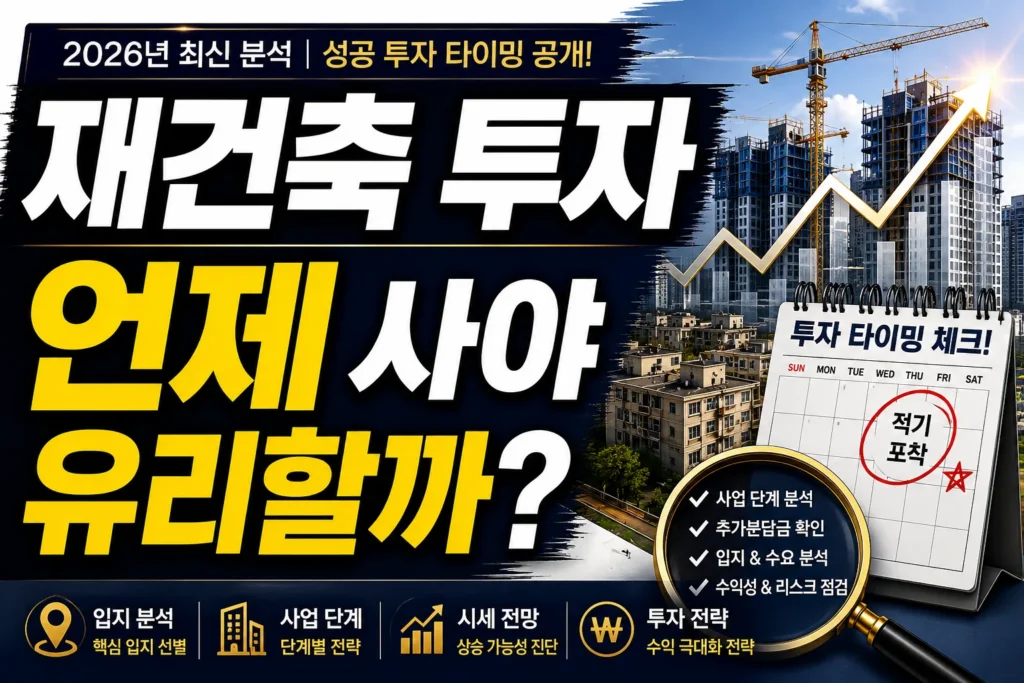 재건축 투자, 언제 사야 유리할까?