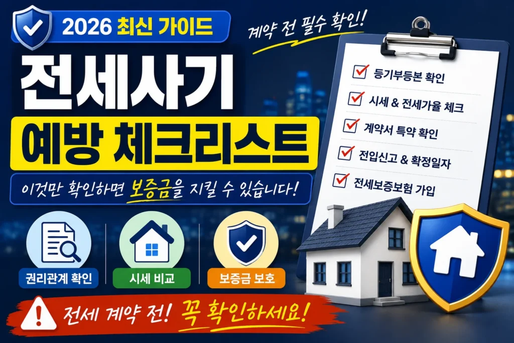 전세사기 예방 체크리스트, 전세 계약 전! 꼭 확인하세요!