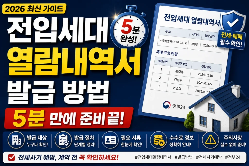 전입세대 열람내역서 발급 방법, 5분 만에 준비 끝!
