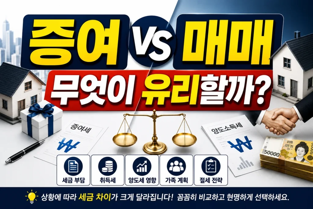 증여 vs 매매 무엇이 유리할까?