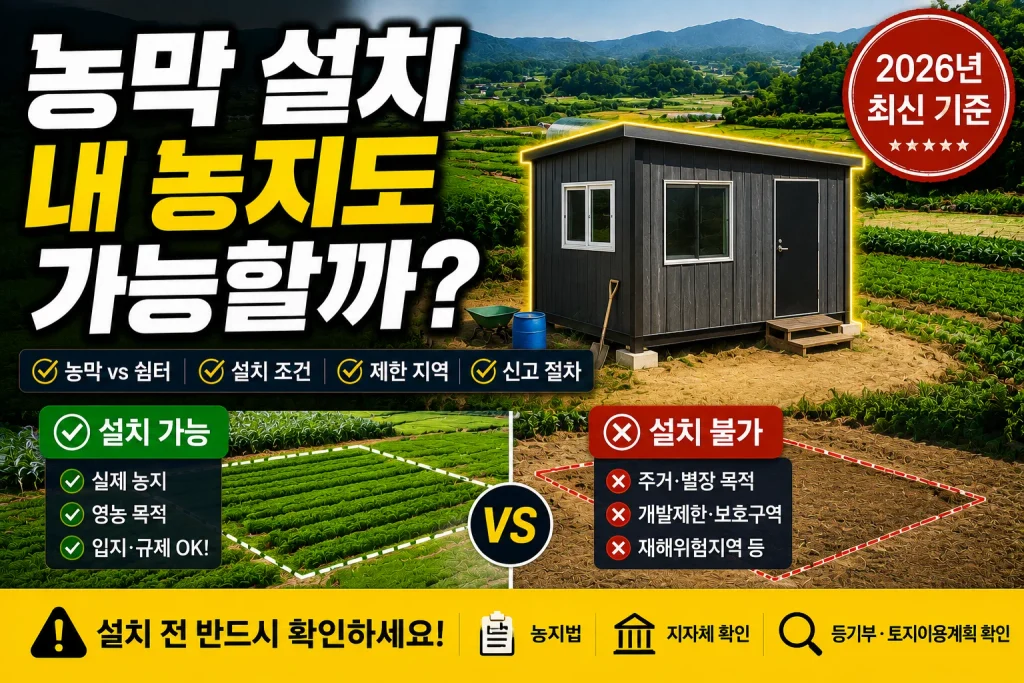 농막 설치 내 농지도 가능할까?
