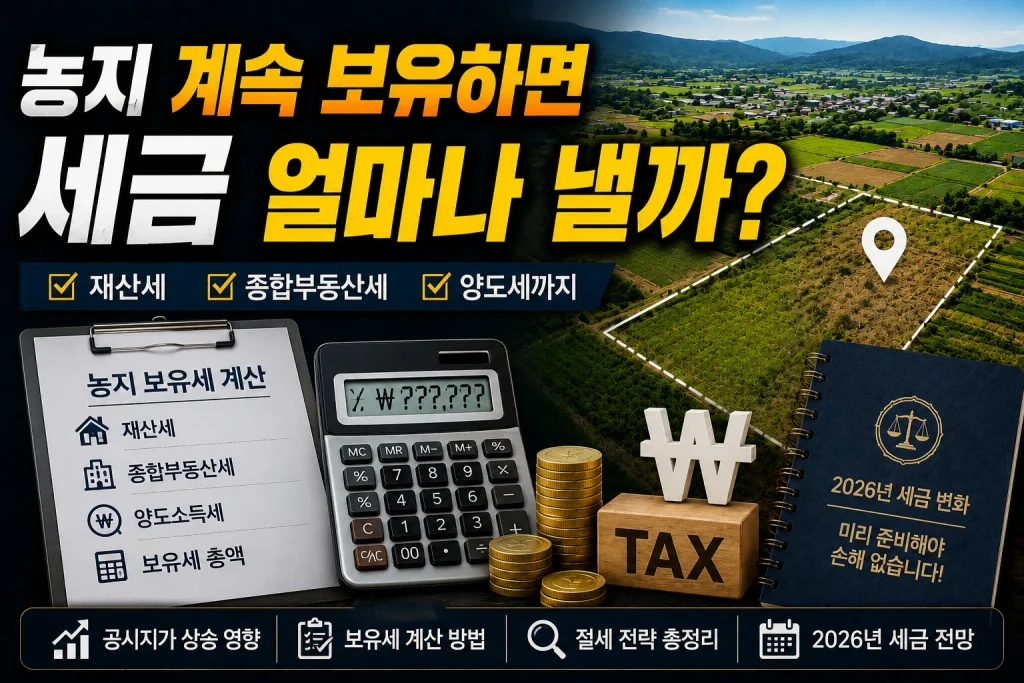 농지 계속 보유하면 세금 얼마나 낼까?