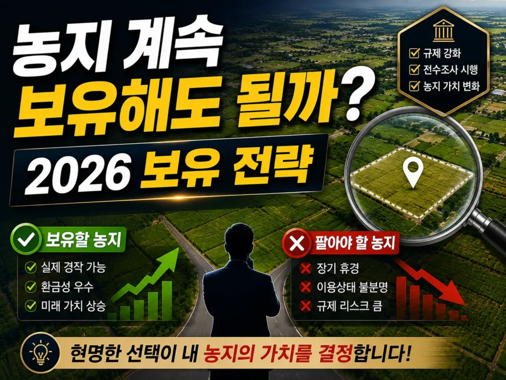 농지 계속 보유해도 될까? 2026 보유 전략