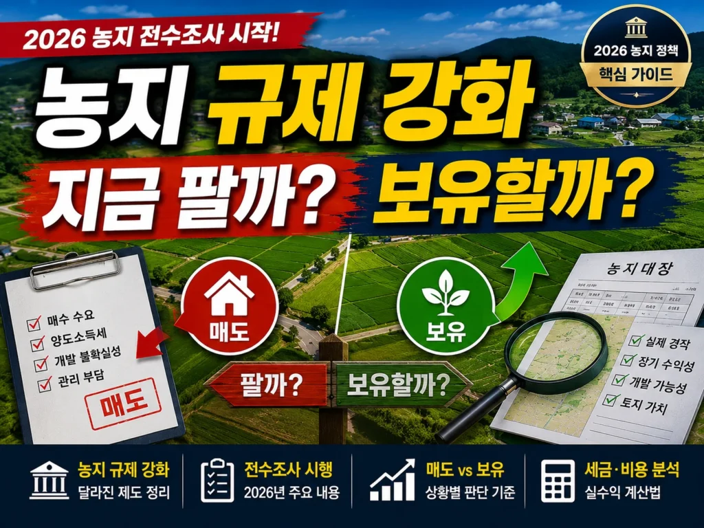 농지 규제 강화 지금 팔까? 보유할까?