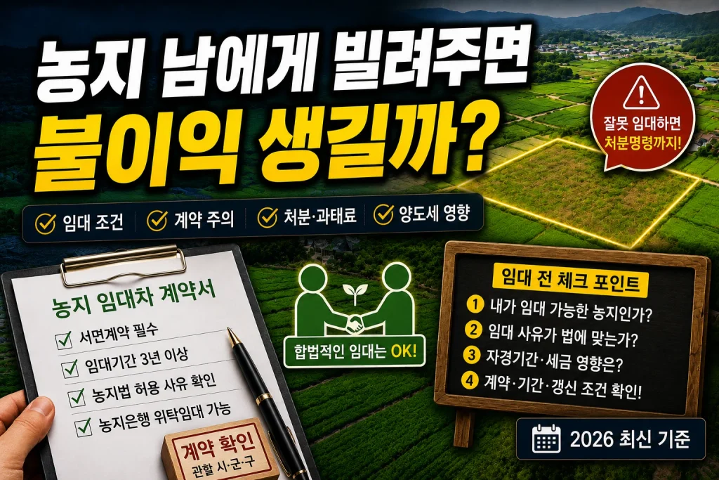 농지 남에게 빌려주면 불이익 생길까?