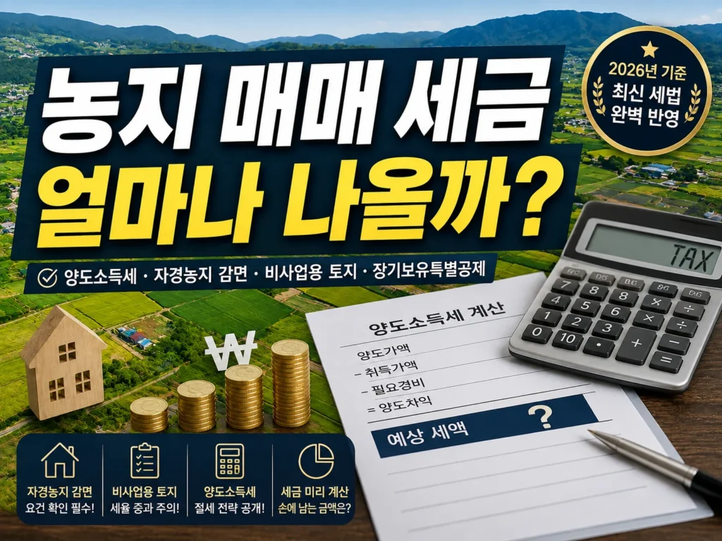 농지 매매 세금 얼마나 나올까?