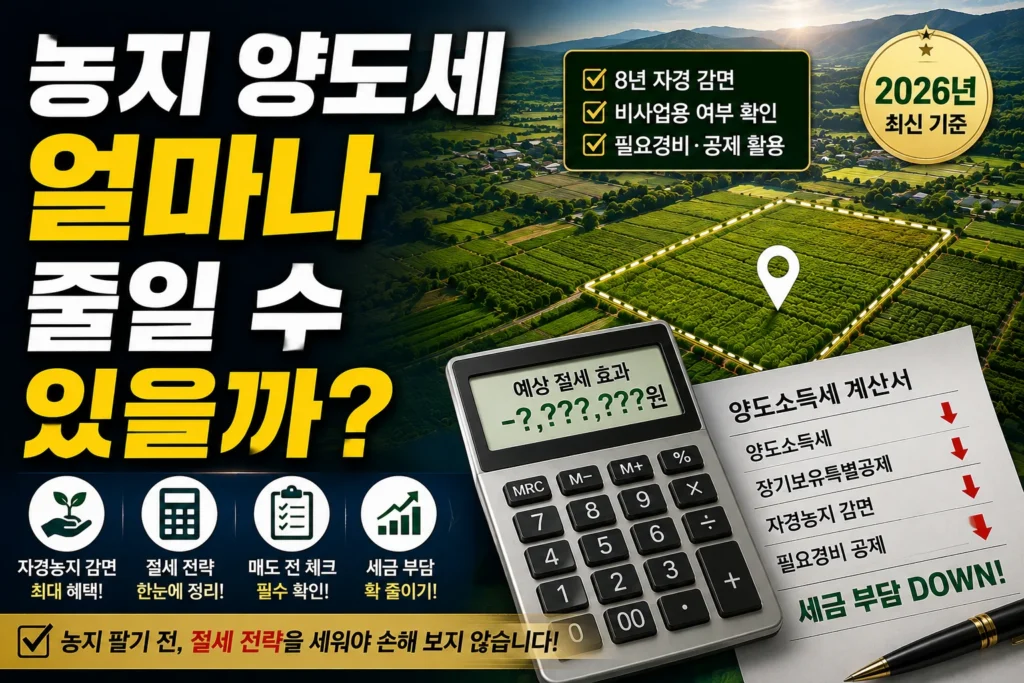 농지 양도세 얼마나 줄일 수 있을까?
