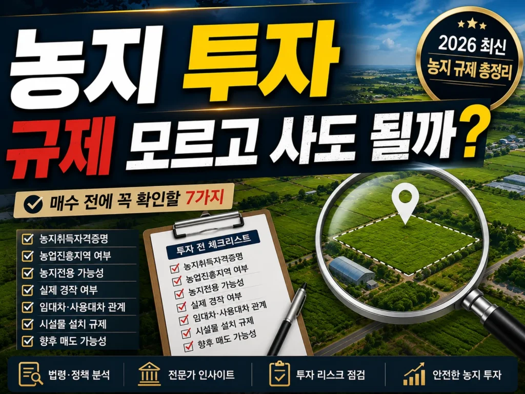 농지 투자, 규제 모르고 사도 될까?