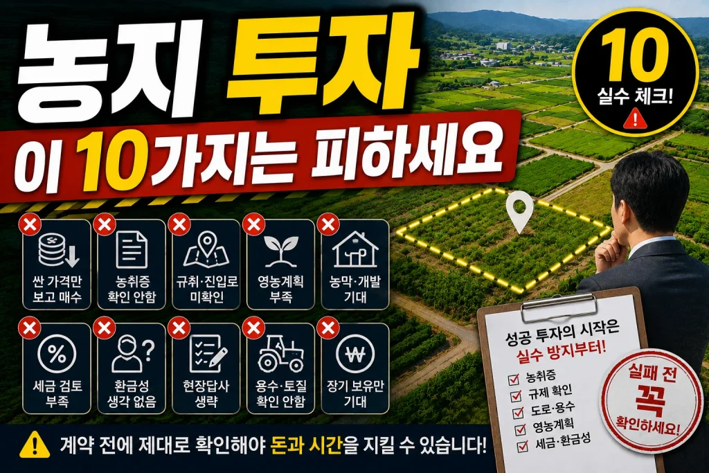 농지 투자, 이 10가지는 피하세요