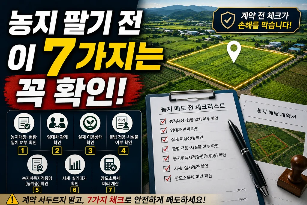 농지 팔기 전, 이 7가지는 꼭 확인!