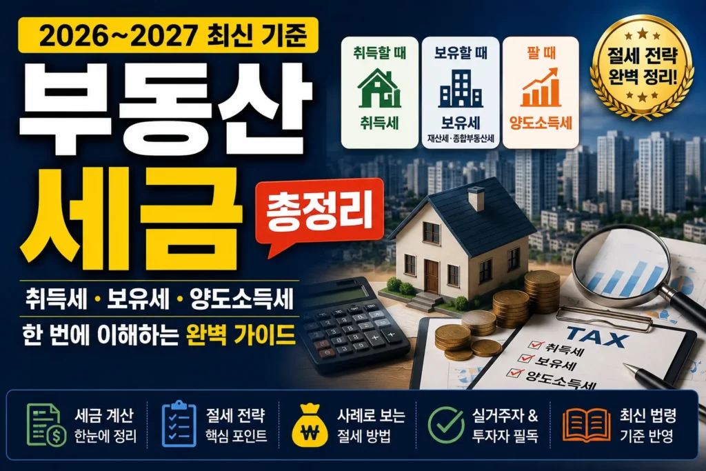 부동산 세금 총정리, 취득세·보유세·양도소득세까지 한번에 이해하는 완벽 가이드