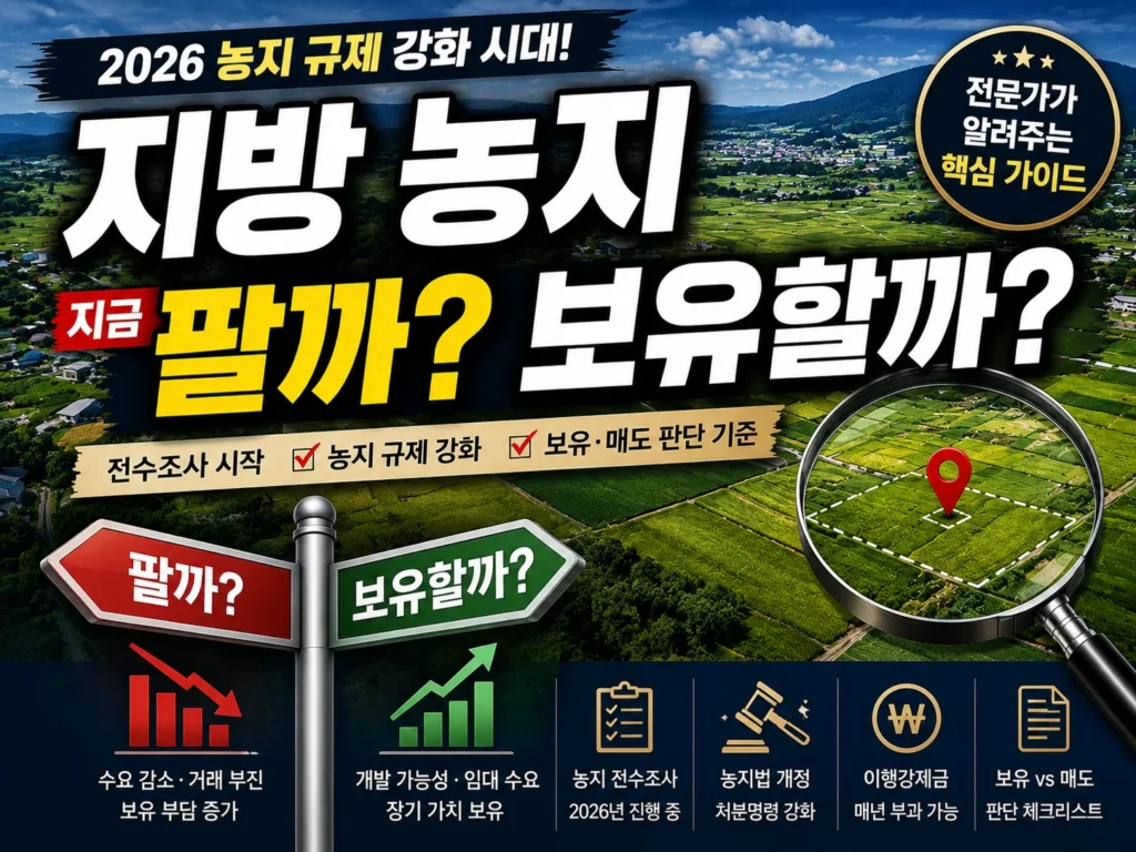 지방 농지 지금 팔까? 보유할까?