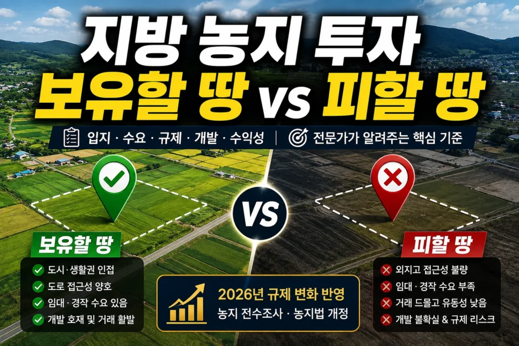 지방 농지 투자, 보유할 땅 vs 피할 땅