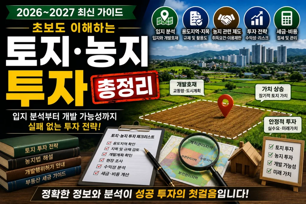 토지·농지 투자 총정리, 입지 분석부터 개발 가능성까지 실패 없는 투자 전략!
