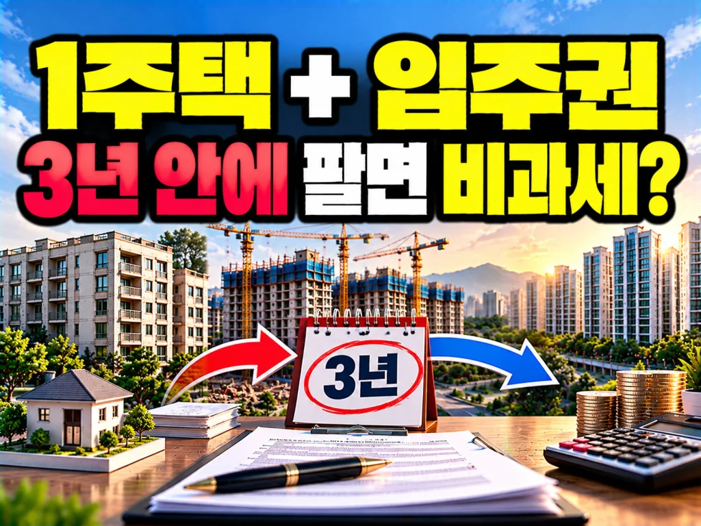 1주택 + 입주권, 3년 안에 팔면 비과세?