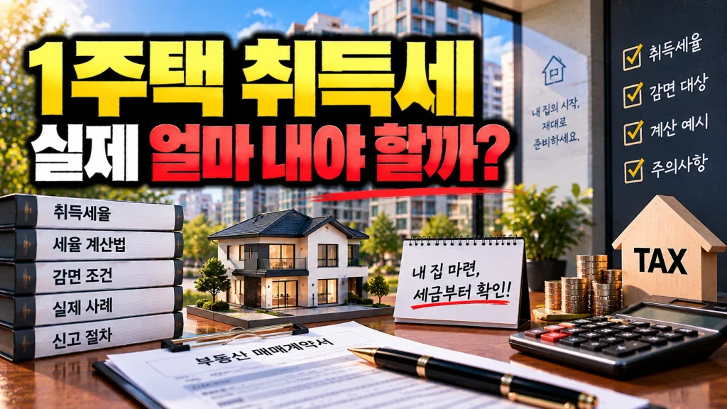 1주택 취득세 실제 얼마 내야 할까?