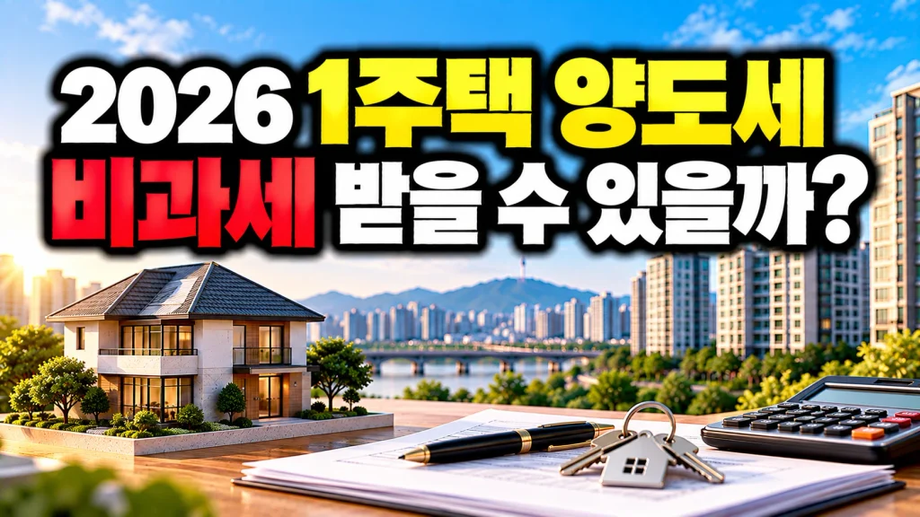 2026 1주택 양도세 비과세 받을 수 있을까?