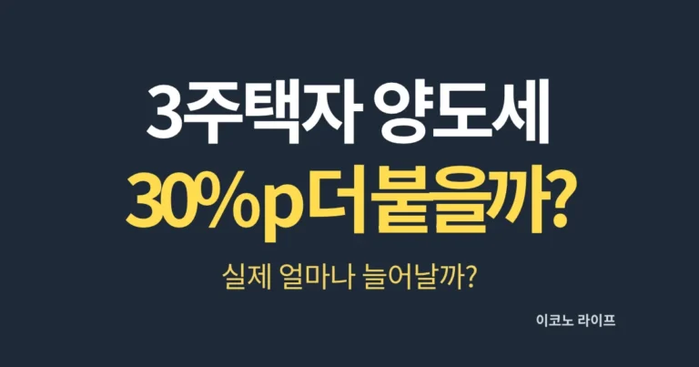 3주택자 양도세 30%p 더 붙을까?