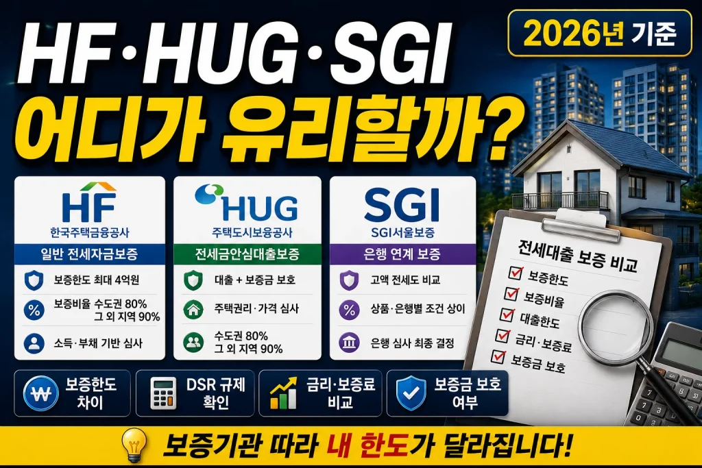 HF vs HUG vs SGI 어디가 유리할까?