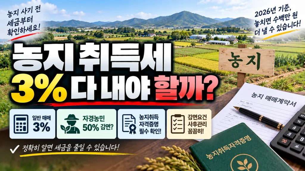 농지 취득세 3% 다 내야 할까?