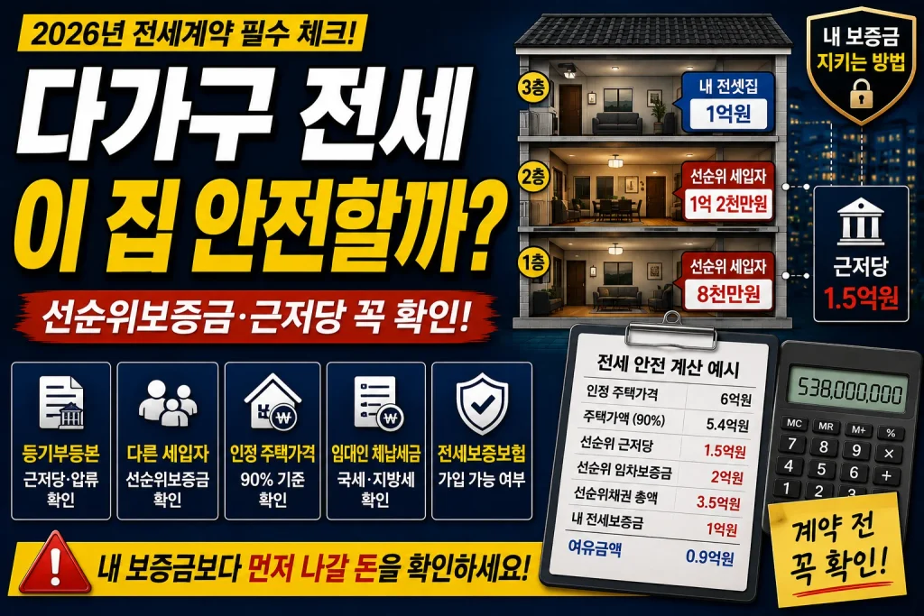다가구 전세, 이 집 안전할까? 선순위보증금·근저당 꼭 확인!