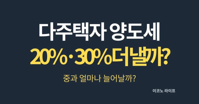다주택자 양도세 20%·30% 더 낼까?