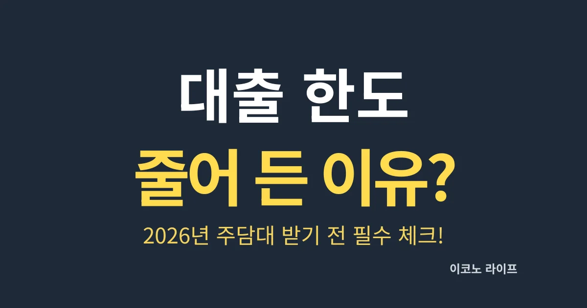 대출 한도 줄어 든 이유는 뭘까?