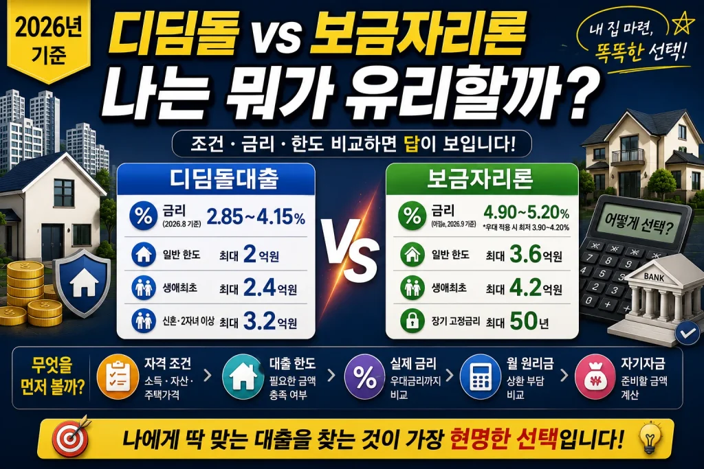디딤돌 vs 보금자리론, 나는 뭐가 유리할까?