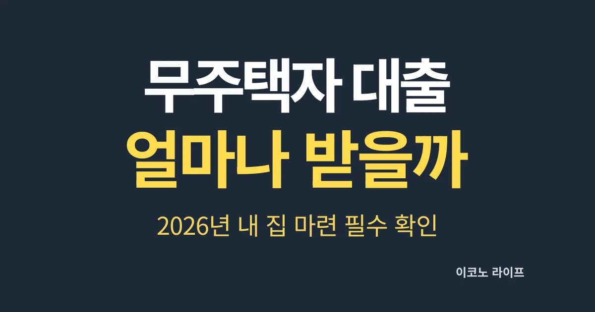 무주택자 대출 얼마나 받을까?