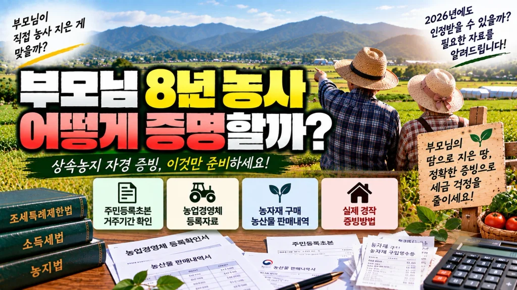 부모님 8년 농시, 어떻게 증명할까?