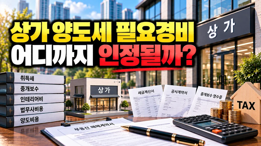 상가 양도세 필요경비 어디까지 인정될까?