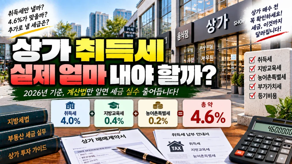 상가 취득세 실제 얼마 내야 할까?
