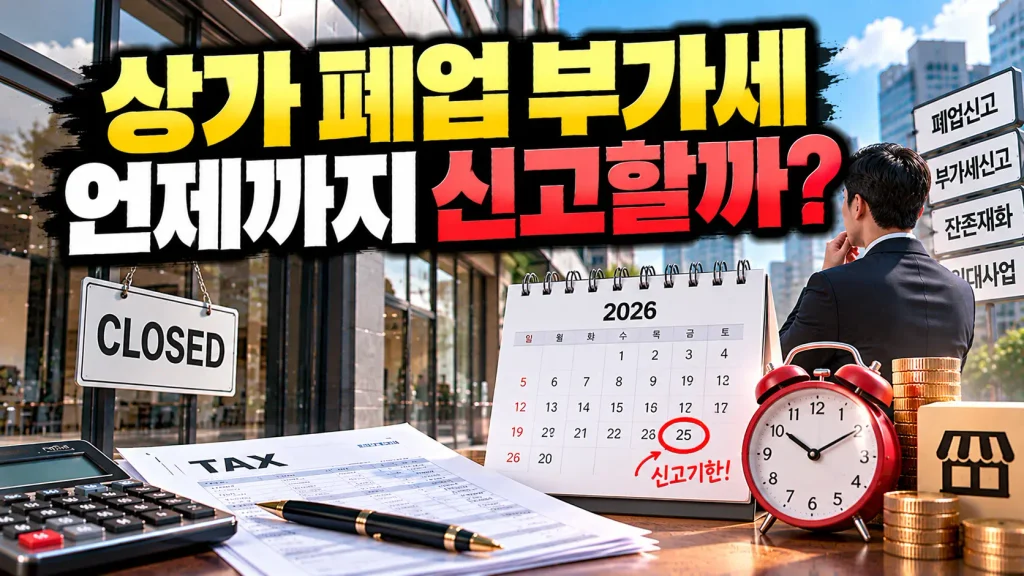 상가 페업 부가세 언제까지 신고할까?