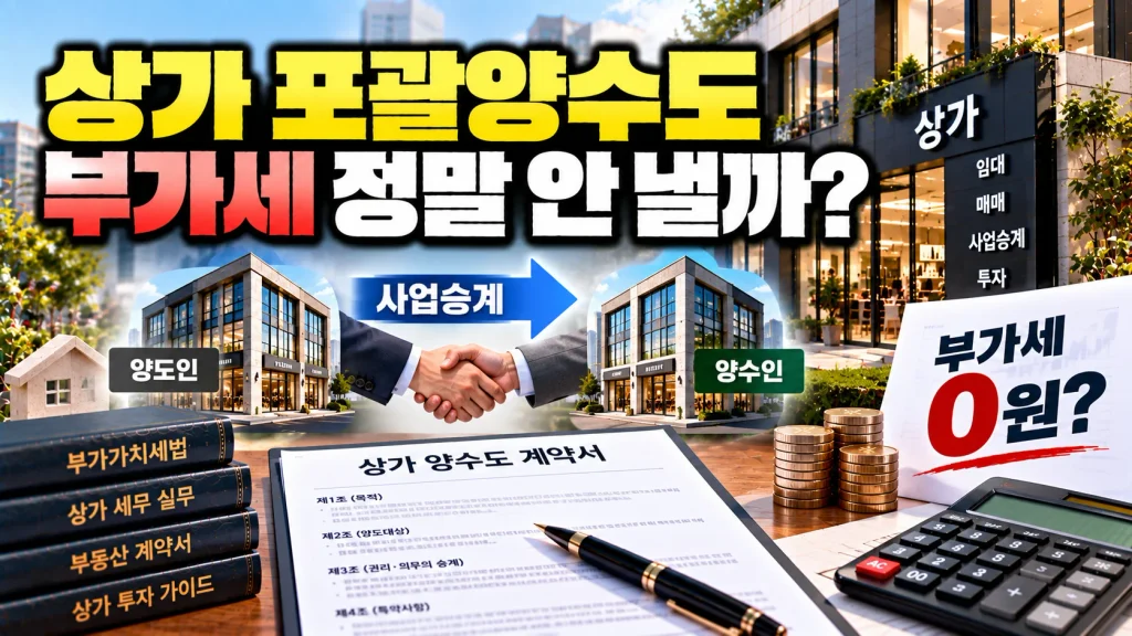 상가 포괄양수도 부가세 정말 안 낼까?