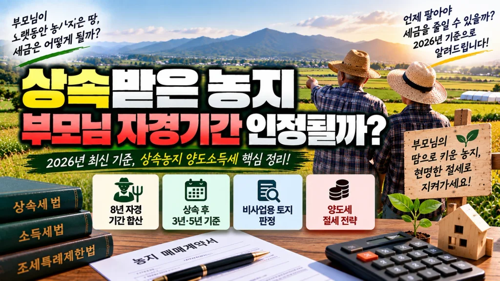 상속받은 농지 부모님 자경기간 인정될까?