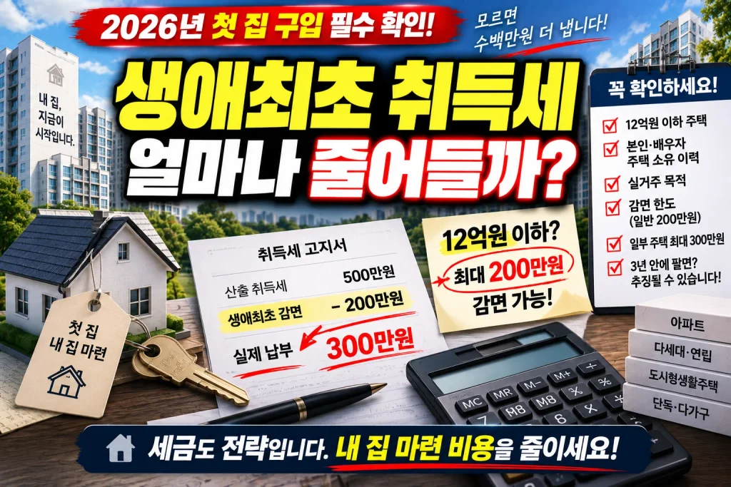 생애최초 취득세 얼마나 줄어들까?