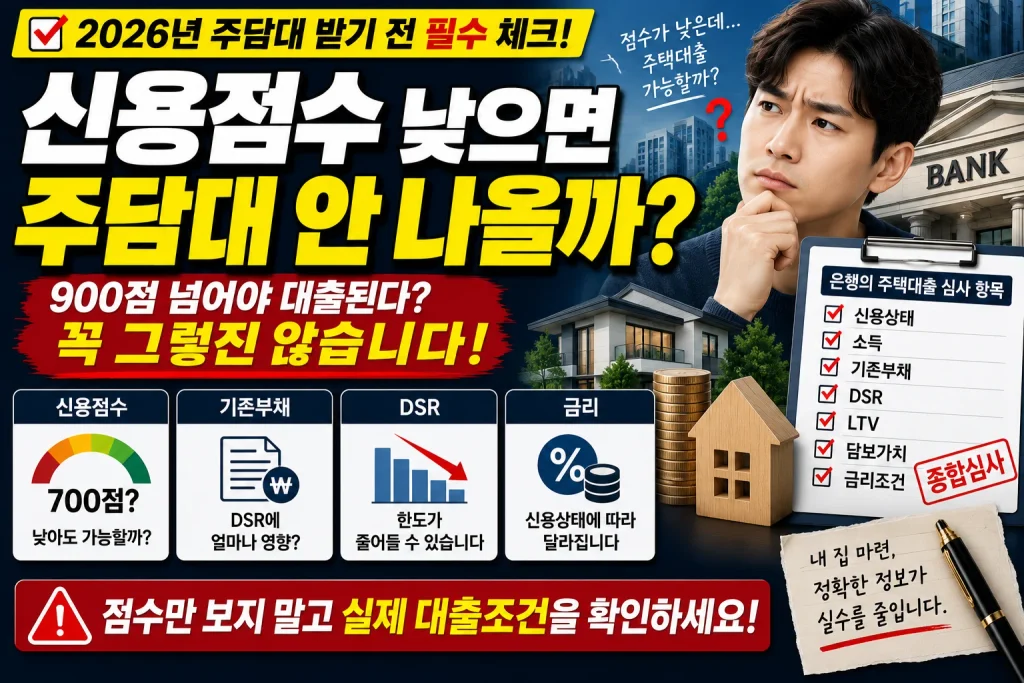 신용점수 낮으면 주담대 안 나올까?