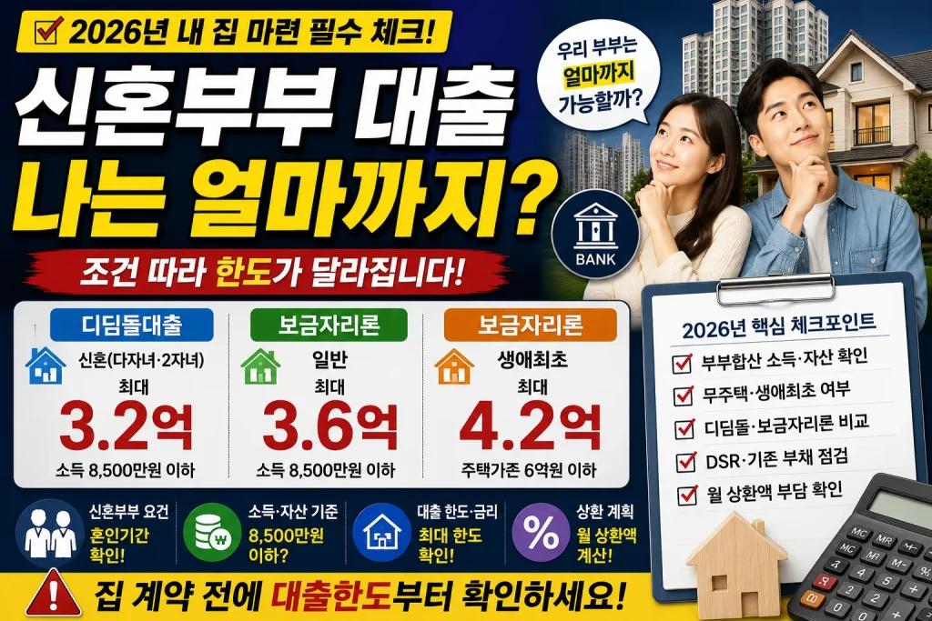 신혼부부 대출 나는  얼마까지? 조건따라 한도가 달라집니다!