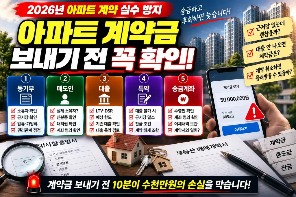 아파트 계약금 보내기 전 꼭 확인!