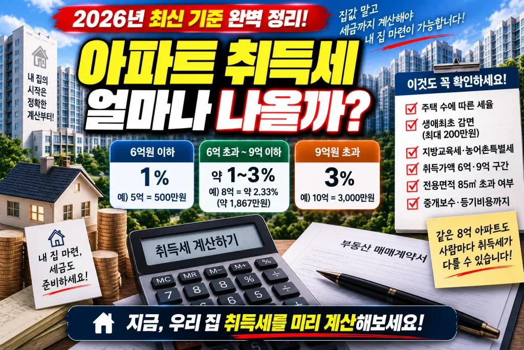 아파트 취득세 얼마나 나올까?